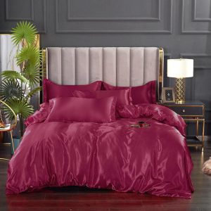 housse de couette rose satin