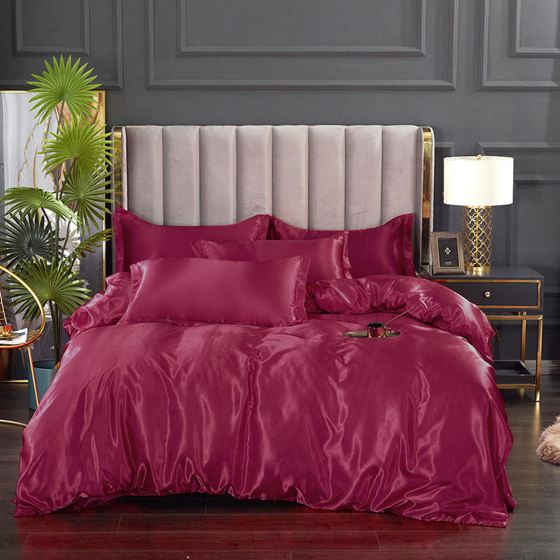 housse de couette rose satin