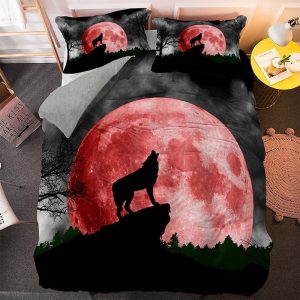 housse de couette loup lune