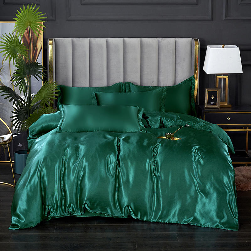 housse de couette Vert Satin