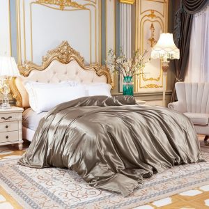 housse de couette soie glacée marron