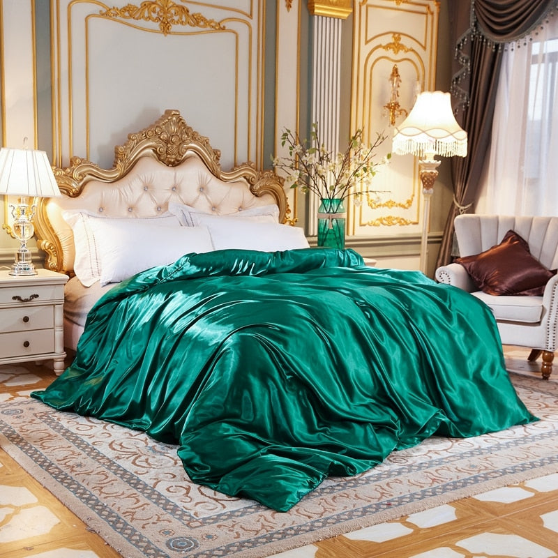 housse de couette soie verte
