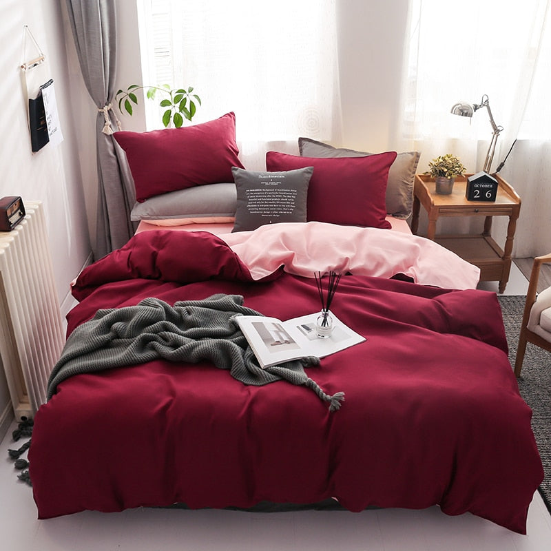 housse de couette réversible rouge