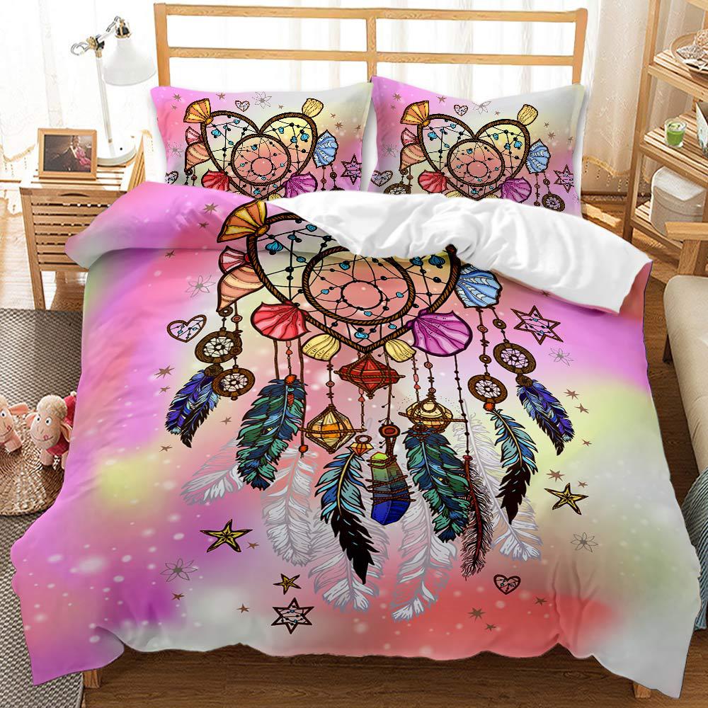 housse de couette attrape rêve rose