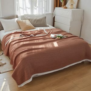 housse de couette Gaze De Coton Terracotta