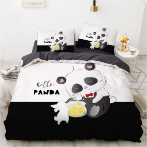 Vue générale de la housse de couette Panda et Souris