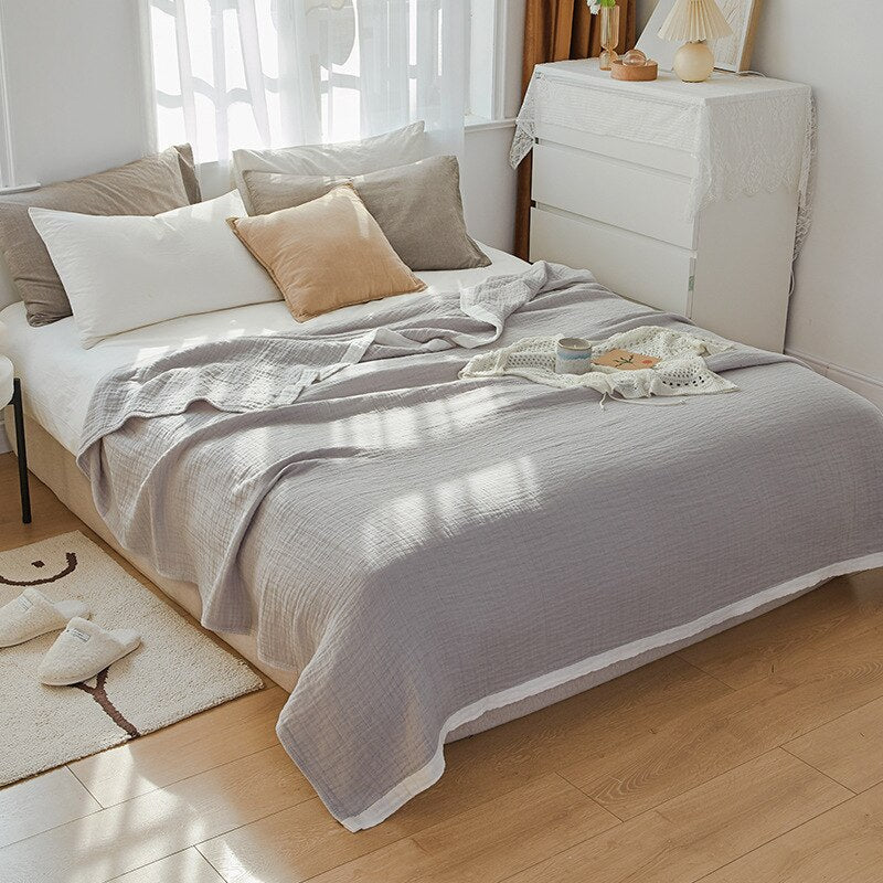 housse de couette gaze de coton gris clair