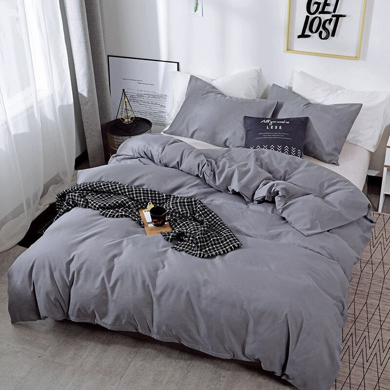 housse de couette Polycoton Gris Foncé