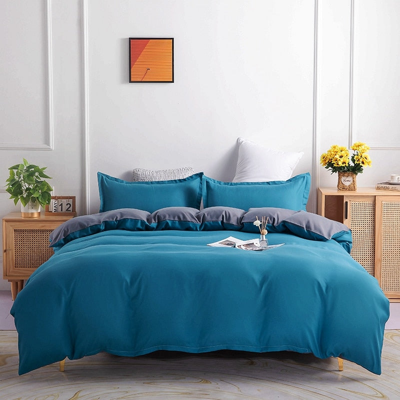 housse de couette Réversible Bleuté