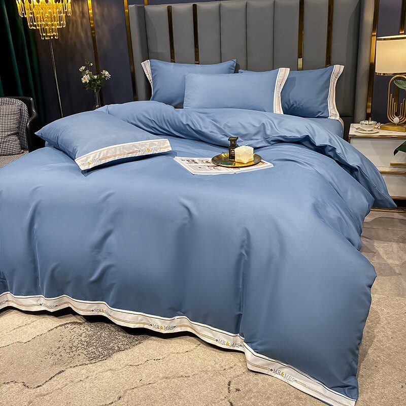 housse de couette bleu ciel