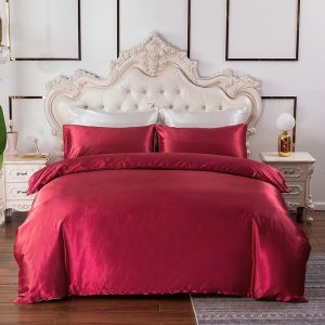 housse de couette satin rouge