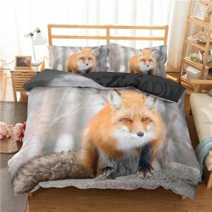 housse de couette renard neige
