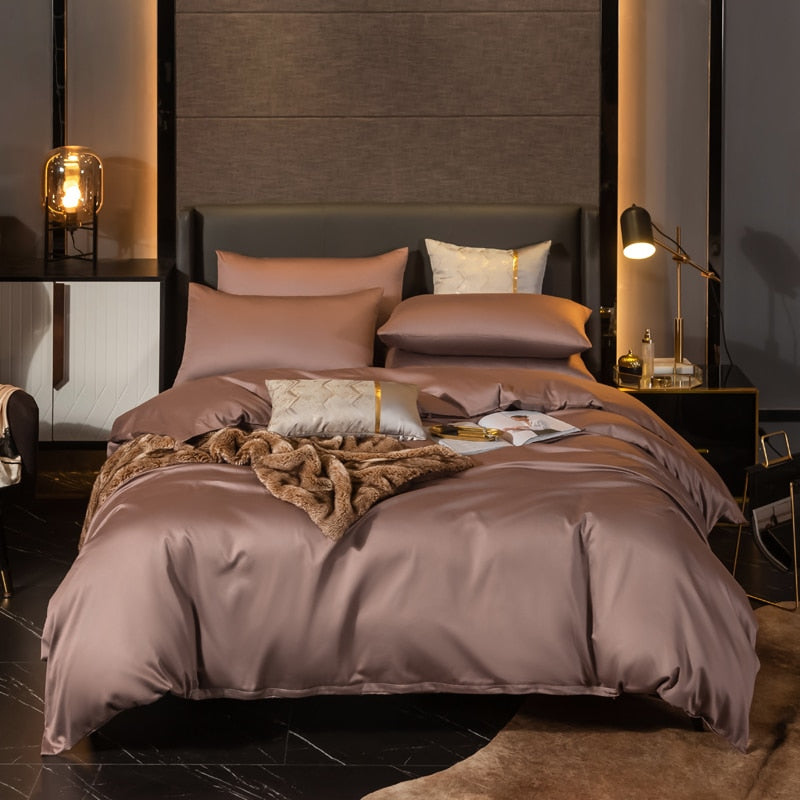housse de couette 100% coton marron