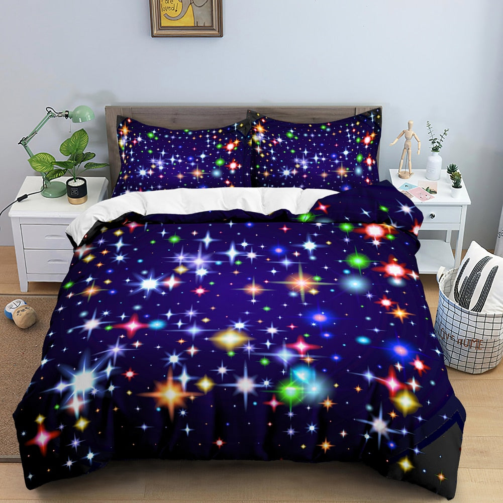 housse de couette étoiles colorées