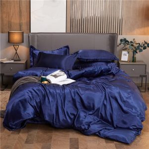 housse de couette Polycoton Bleu Marine