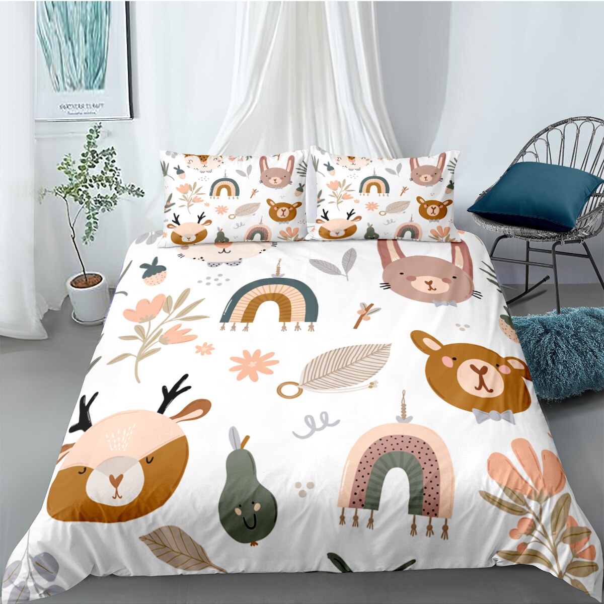 housse de couette Têtes Animaux