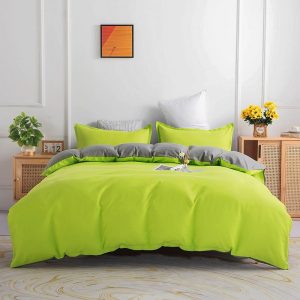 housse de couette réversible verte