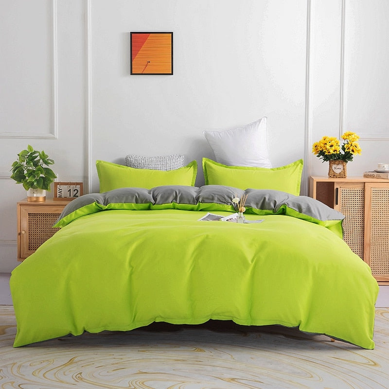 housse de couette réversible verte