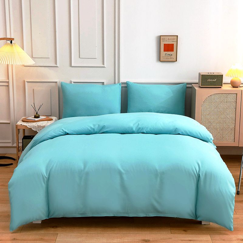 housse de couette polycoton bleu clair