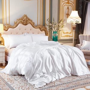 housse de couette soie blanche