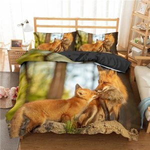housse de couette avec motif renards