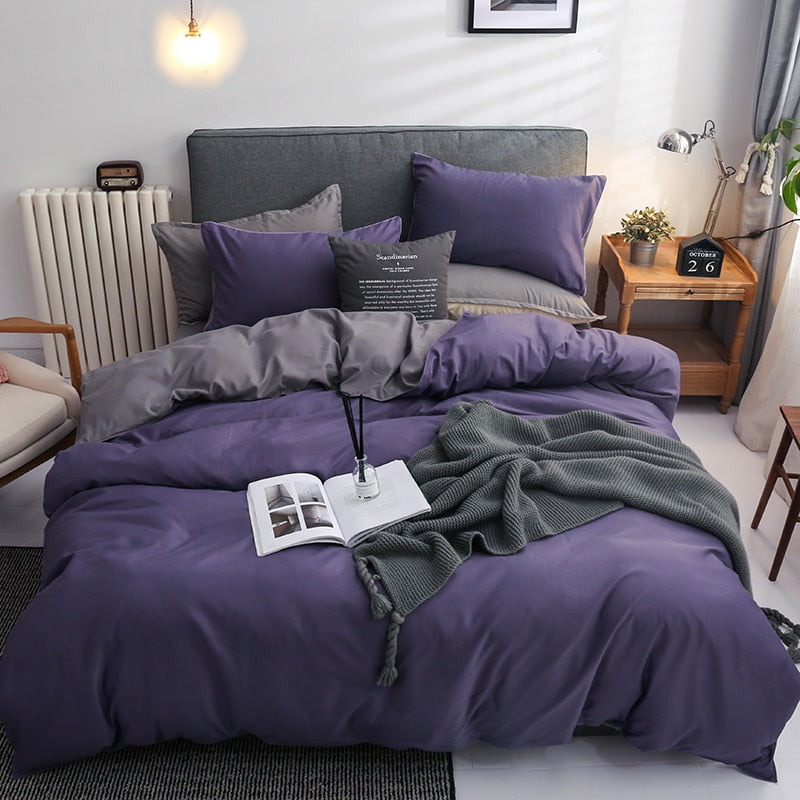 housse de couette Réversible Violette