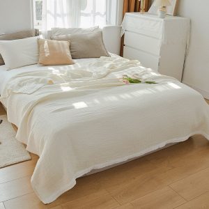 housse de couette blanche en gaze de coton