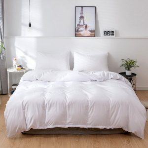 housse de couette blanche en polycoton