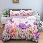 housse de couette Fleurs Papillons élégante