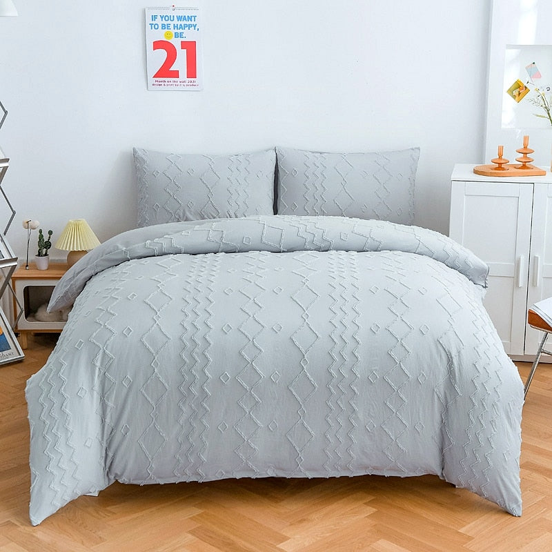 Housse de couette Brodés Grise