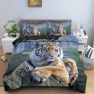 housse de couette à motif tigre