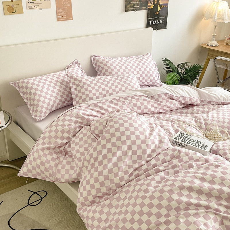 housse de couette Carreaux Clair élégante