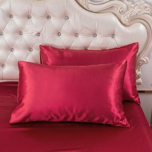 housse de couette rouge satin