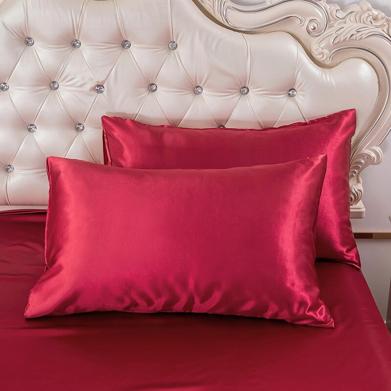 housse de couette rouge satin