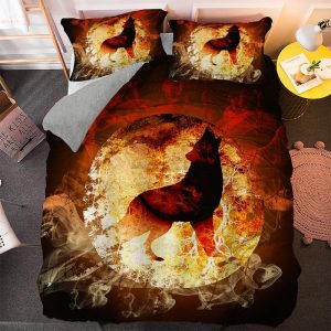 housse de couette motif loup