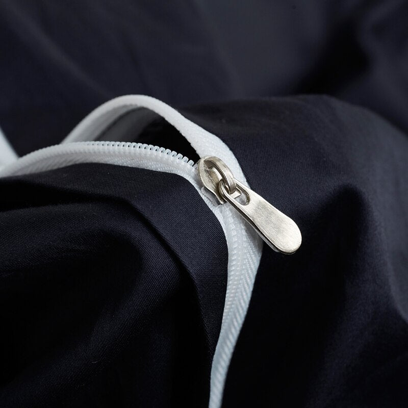 coton noir housse de couette