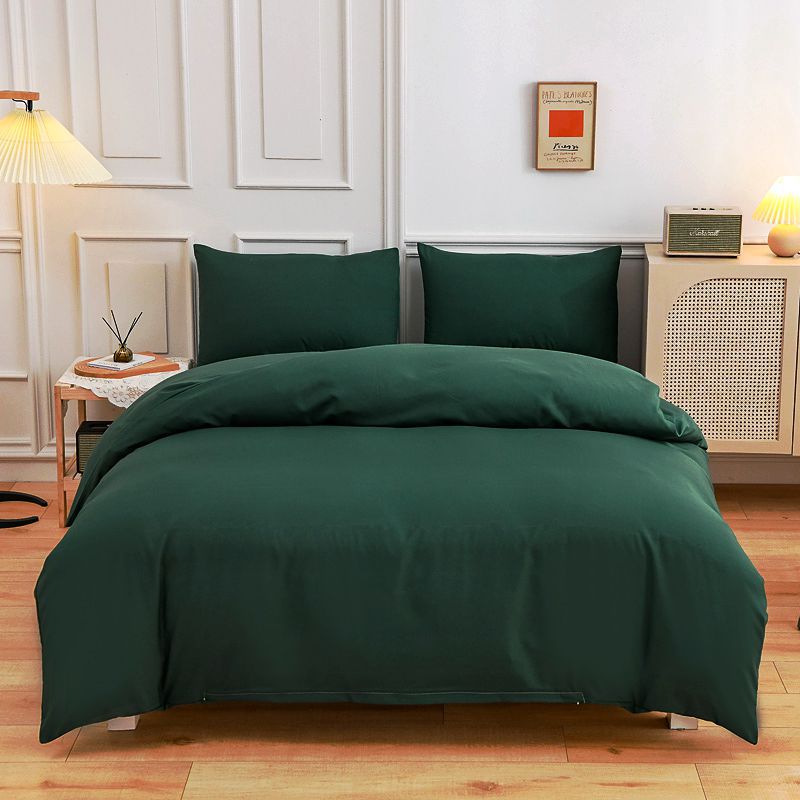 housse de couette polycoton vert foncée