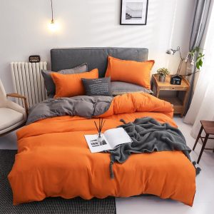 housse de couette réversible orange