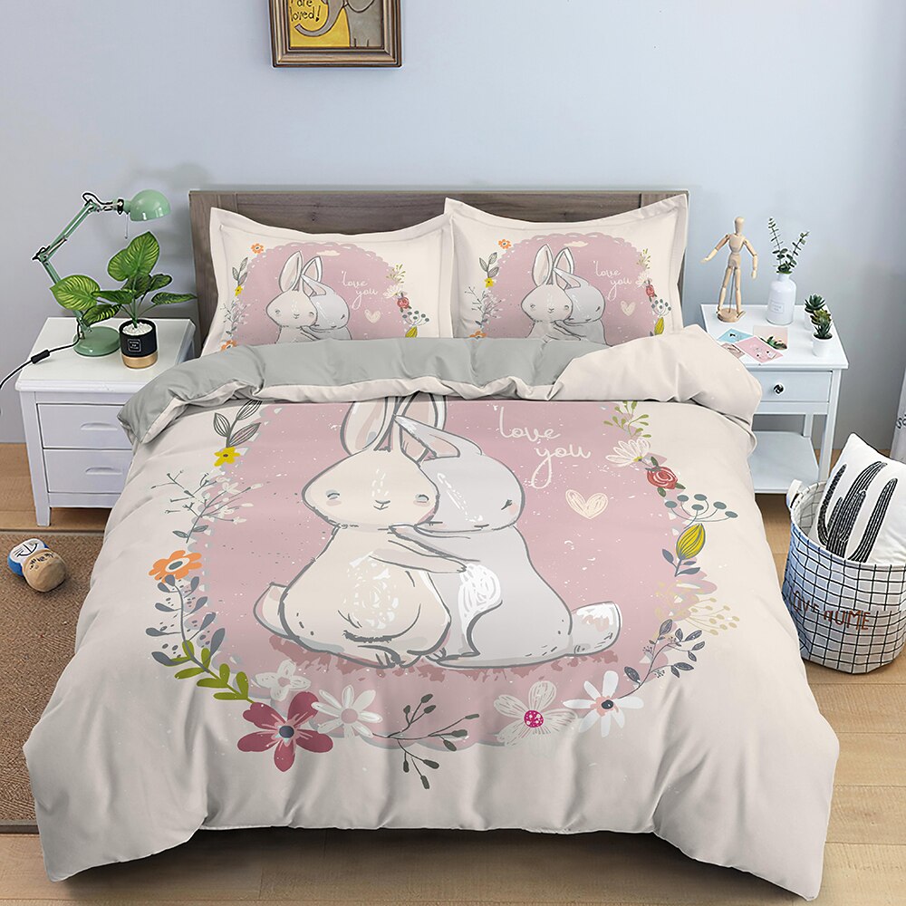housse de couette Lapins Amoureux