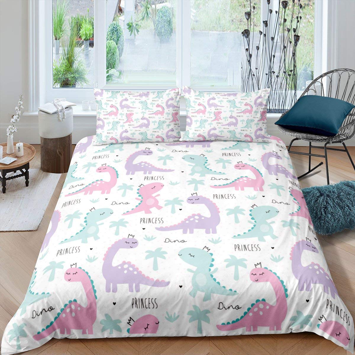 housse de couette Dinosaures Violet