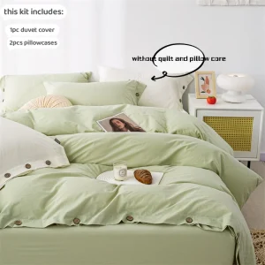 housse de couette coton vert pâle