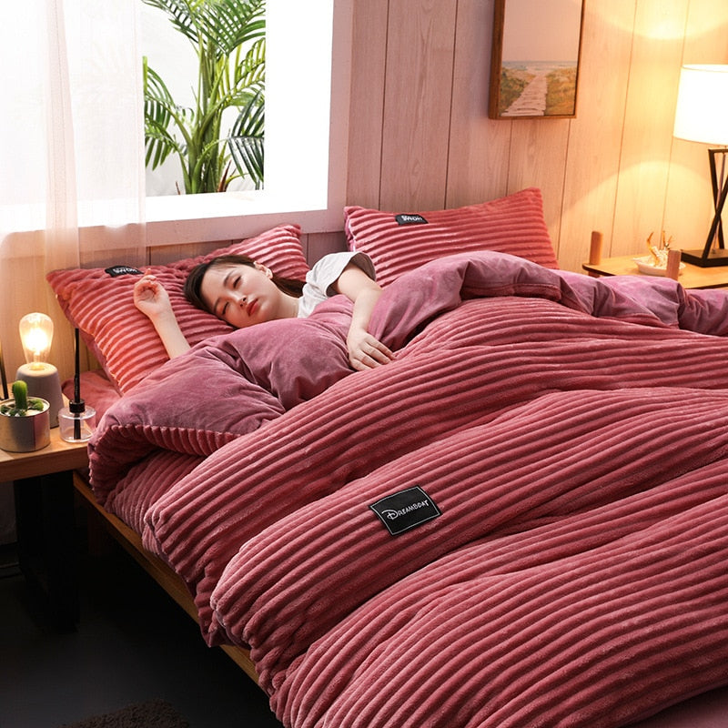 housse de couette rose polycoton