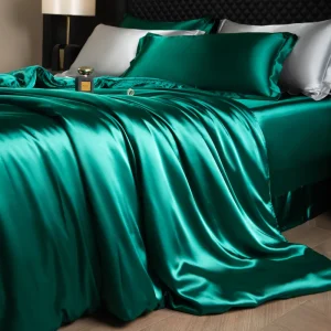 housse de couette Satiné Verte