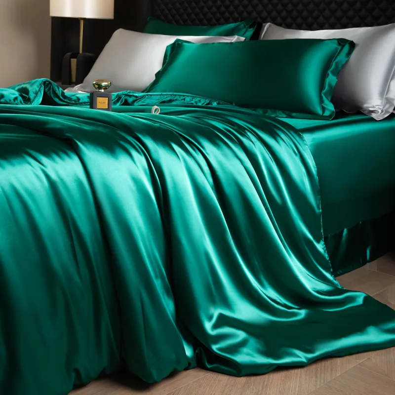 housse de couette Satiné Verte
