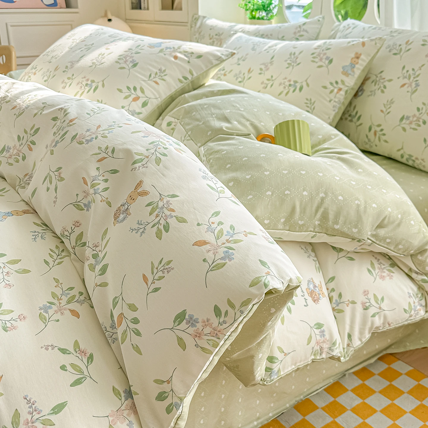 housse de couette motif floral