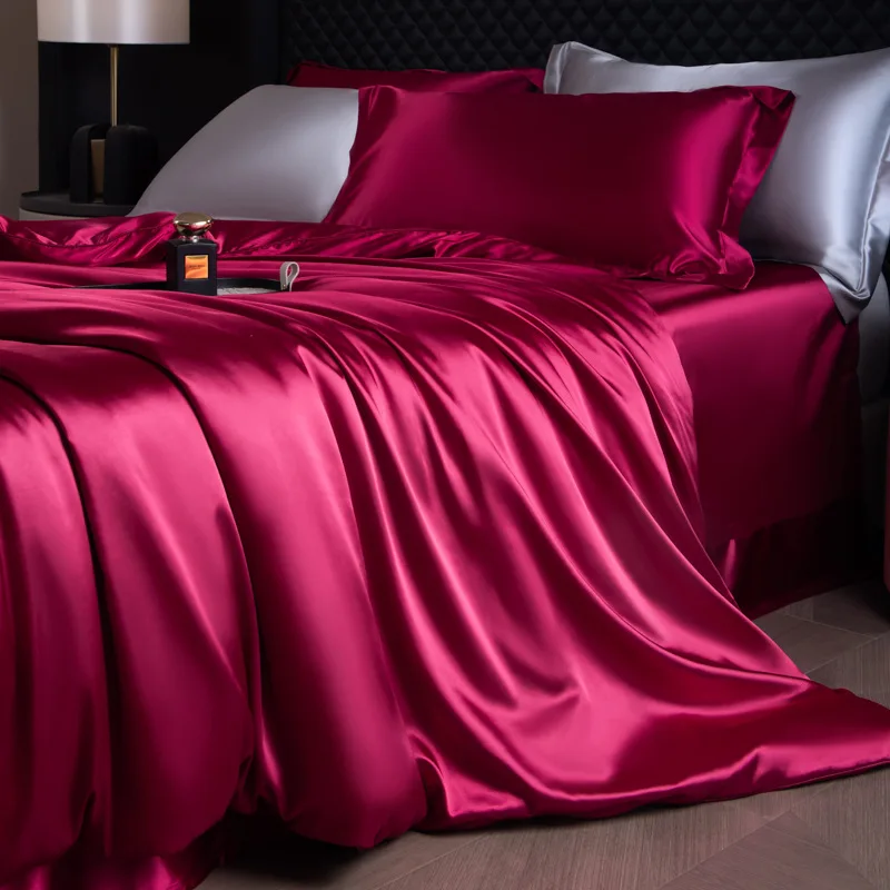 housse de couette satiné fushia