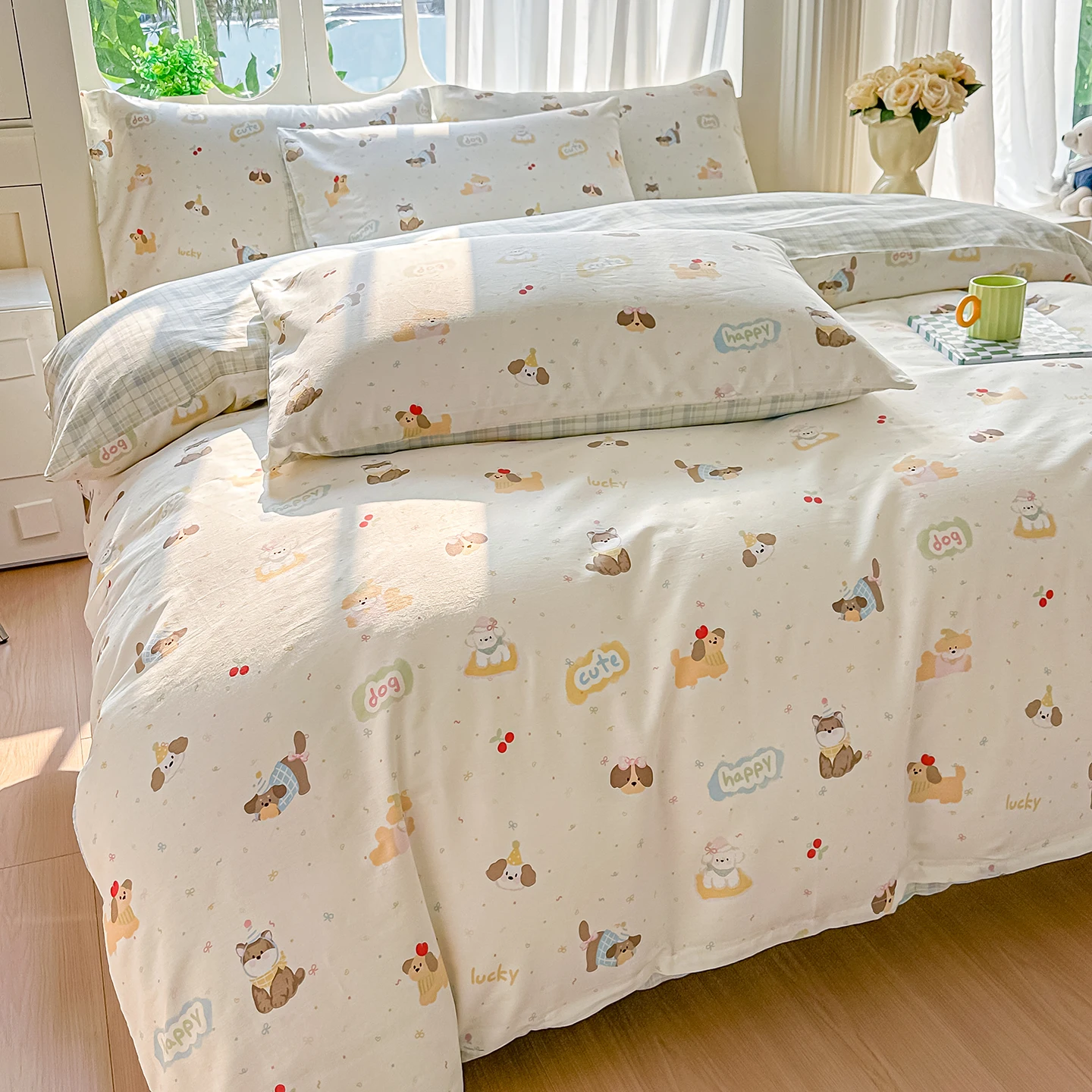 housse de couette motif chien