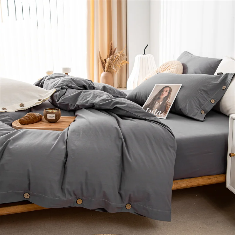 coton gris housse de couette