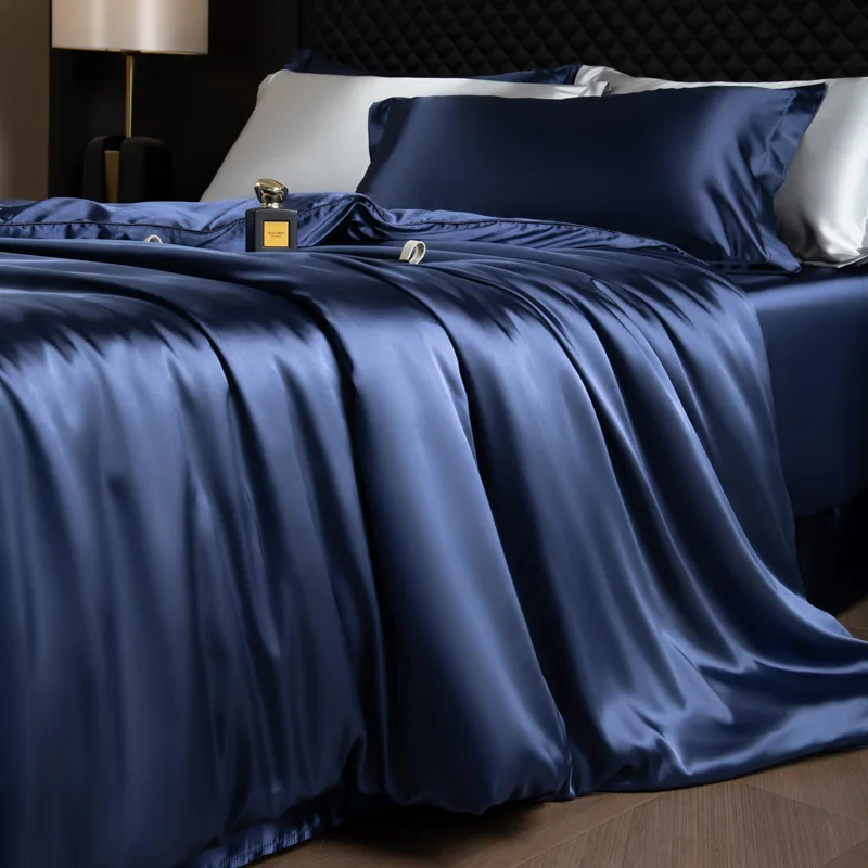 housse de couette Satiné Bleu nuit