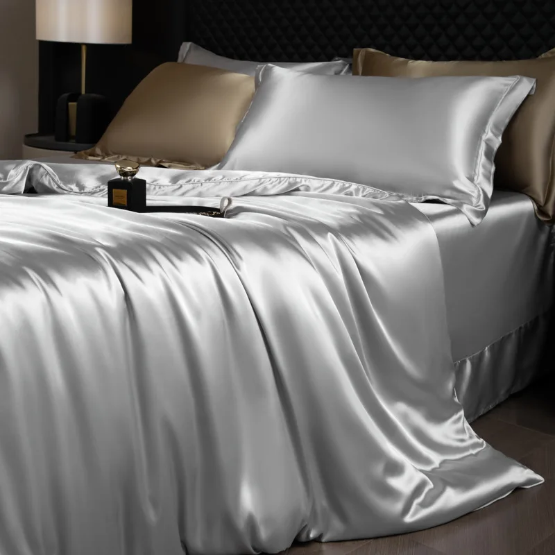 housse de couette Satiné Gris Perle